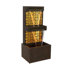 Load image into Gallery viewer, 79532-J - ZINC METAL DOUBLE-DECK HOLLOWING WATERFALL FOUNTAIN W/LEDS