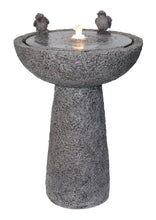 Load image into Gallery viewer, 27" H Natural Finish Bird Bath Fountain Outdoor W/Ww LED