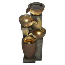 Load image into Gallery viewer, 24" H Modern Tiered Water Fountain with 3 Warm White LEDS