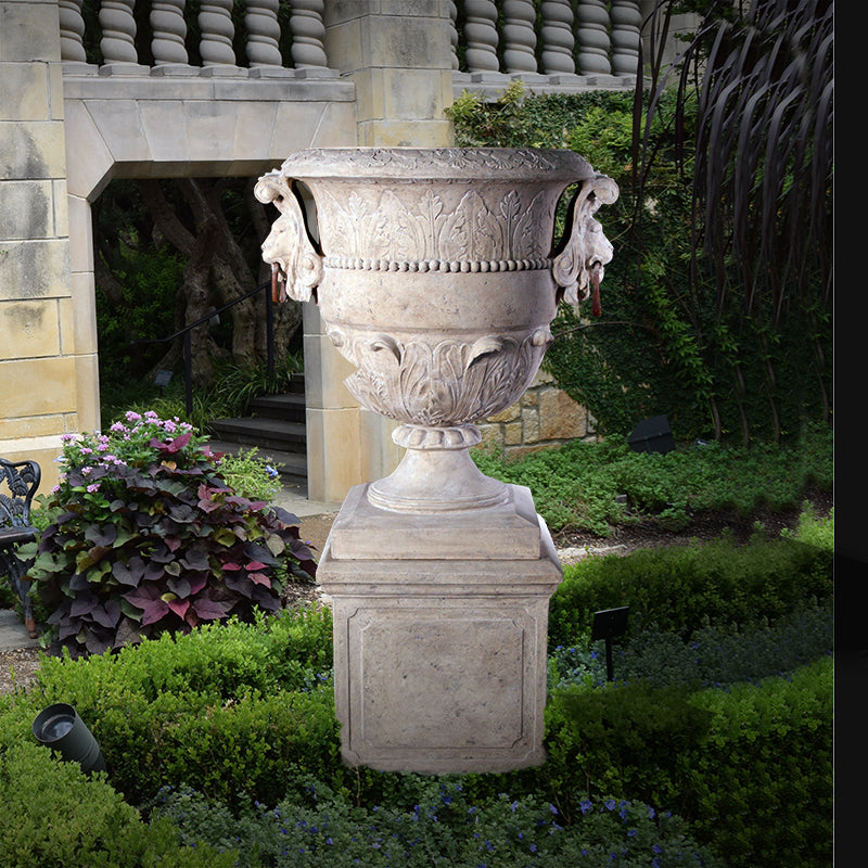 Made to Order: Large Lion Urn on Base (Not in Aus)