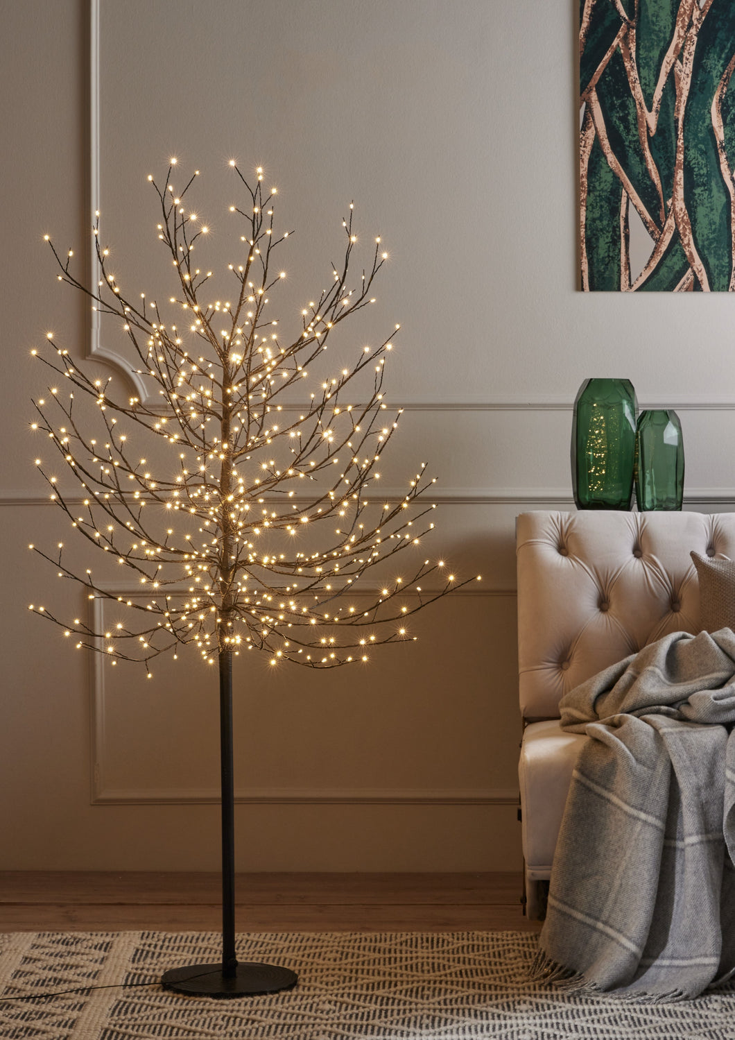 37518-S-WT - MICRO DOT WHITE TREE 150CM