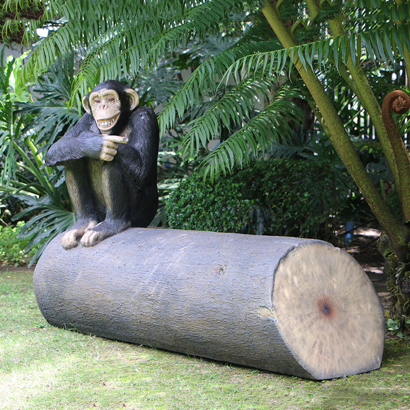 Made to Order: Chimp on Tree Trunk Seat