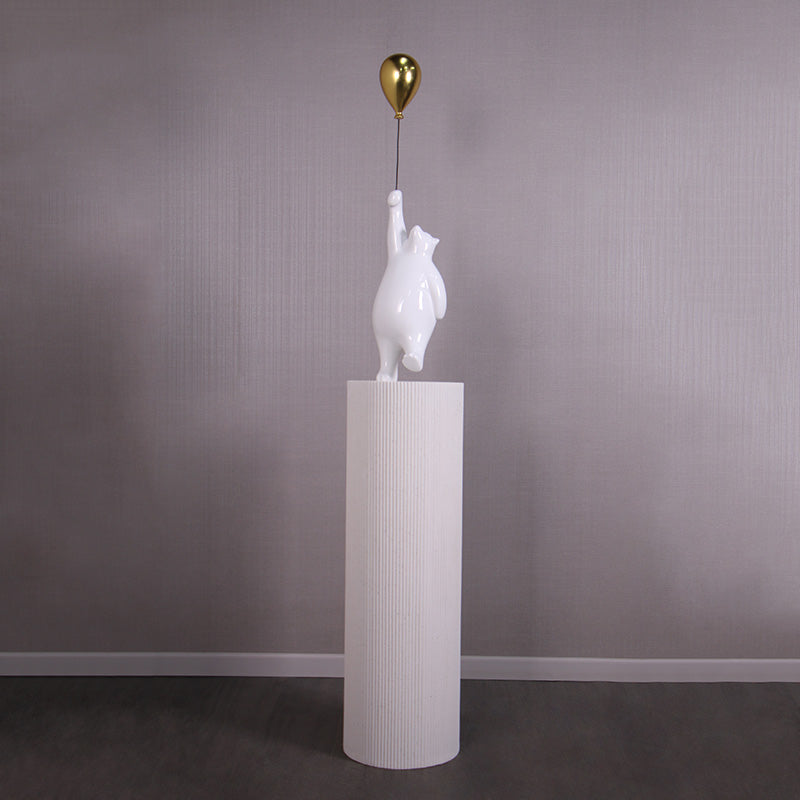 Made to Order: Bear with Balloon on Groovy Pedestal***NEW