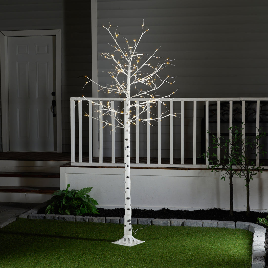 37431-160 - BIRCH TREE ON METAL BASE IN/OUTDOOR 160 LED 94 INCH HIGH