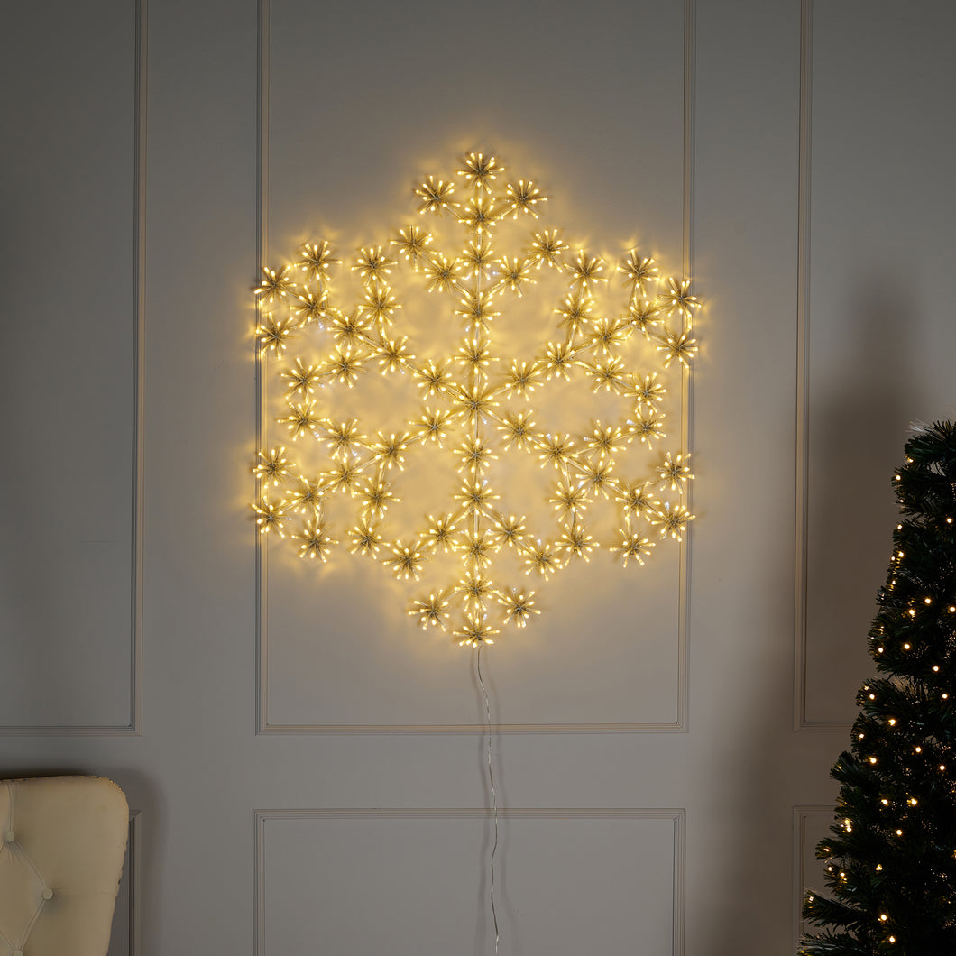 CLUSTER SNOWFLAKE LIGHT W/804 WW SPARKLING LED-34 INCH H