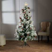 Load image into Gallery viewer, 37495-G6 - CHRISTMAS TREE FIBER OPTIC W/CONES &amp; BERRIES INDOOR - 72 INCH H
