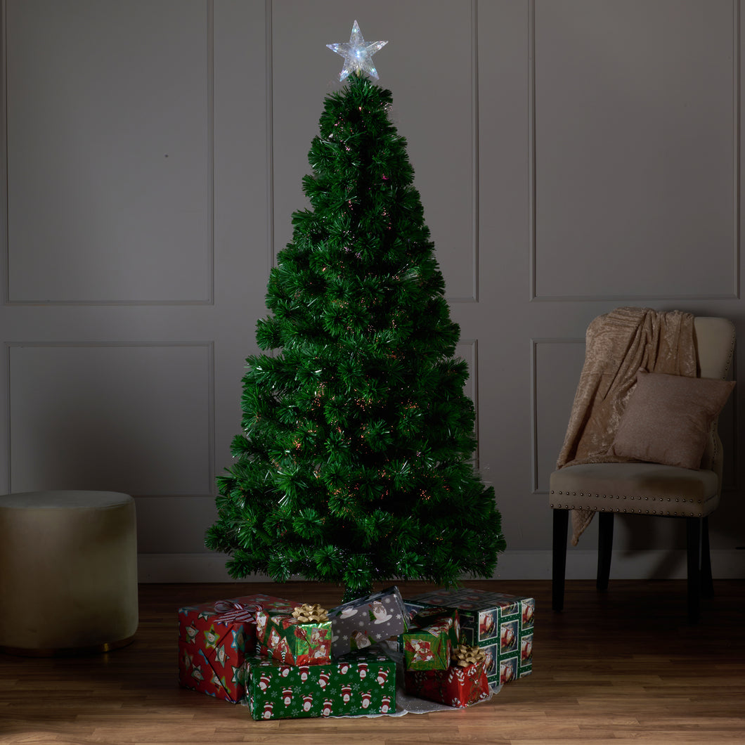 37495-I6 - CHRISTMAS TREE FIBER OPTIC MULTI-COLOR FIBER INDOOR - 72 INCH H
