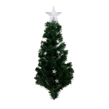 Load image into Gallery viewer, 37495-M6 - 180CM GREEN F/O TREE WITH STARS WITH RED/BLUE RED/GREEN LIGHTS
