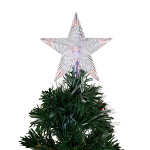 Load image into Gallery viewer, 37495-M6 - 180CM GREEN F/O TREE WITH STARS WITH RED/BLUE RED/GREEN LIGHTS
