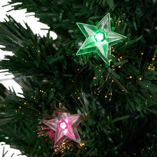 Load image into Gallery viewer, 37495-M6 - 180CM GREEN F/O TREE WITH STARS WITH RED/BLUE RED/GREEN LIGHTS
