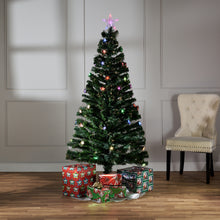 Load image into Gallery viewer, 37495-M6 - 180CM GREEN F/O TREE WITH STARS WITH RED/BLUE RED/GREEN LIGHTS
