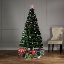 Load image into Gallery viewer, 37495-M6 - 180CM GREEN F/O TREE WITH STARS WITH RED/BLUE RED/GREEN LIGHTS
