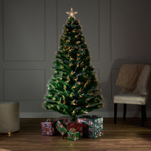 Load image into Gallery viewer, 37495-P6 - 180CM GREEN F/O TREE WITH WARM FIBER LIGHTS
