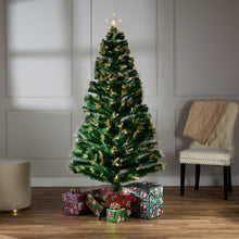 Load image into Gallery viewer, 37495-P6 - 180CM GREEN F/O TREE WITH WARM FIBER LIGHTS
