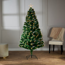 Load image into Gallery viewer, 37495-P6 - 180CM GREEN F/O TREE WITH WARM FIBER LIGHTS
