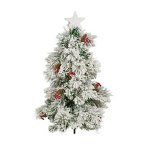 Load image into Gallery viewer, 37495-G6 - CHRISTMAS TREE FIBER OPTIC W/CONES &amp; BERRIES INDOOR - 72 INCH H
