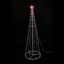 Load image into Gallery viewer, 37510-RD - MULTI-FUNCTION TIMED LED TREE W/ STAR - 150 RED LEDS W/ REMOTE
