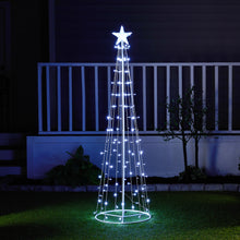 Load image into Gallery viewer, 37510-WT - MULTI-FUNCTION TIMED LED TREE W/ STAR - 150 WT LEDS W/ REMOTE
