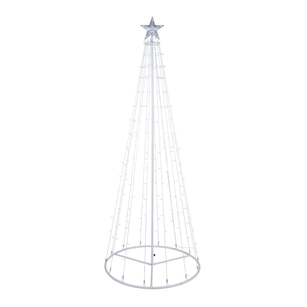 37512-WT - MULTI-FUNCTION TIMED LED TREE W/ STAR - 252 WT LEDS W/ REMOTE