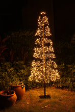 Load image into Gallery viewer, 71&quot; H I/0 Black Flowering Twinkling LED Tree
