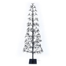 Load image into Gallery viewer, 71&quot; H I/0 Black Flowering Twinkling LED Tree
