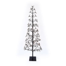 Load image into Gallery viewer, 71&quot; H I/0 Black Flowering Twinkling LED Tree
