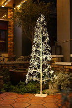 Load image into Gallery viewer, 71&quot; H I/0 White Flowering Twinkling LED Tree
