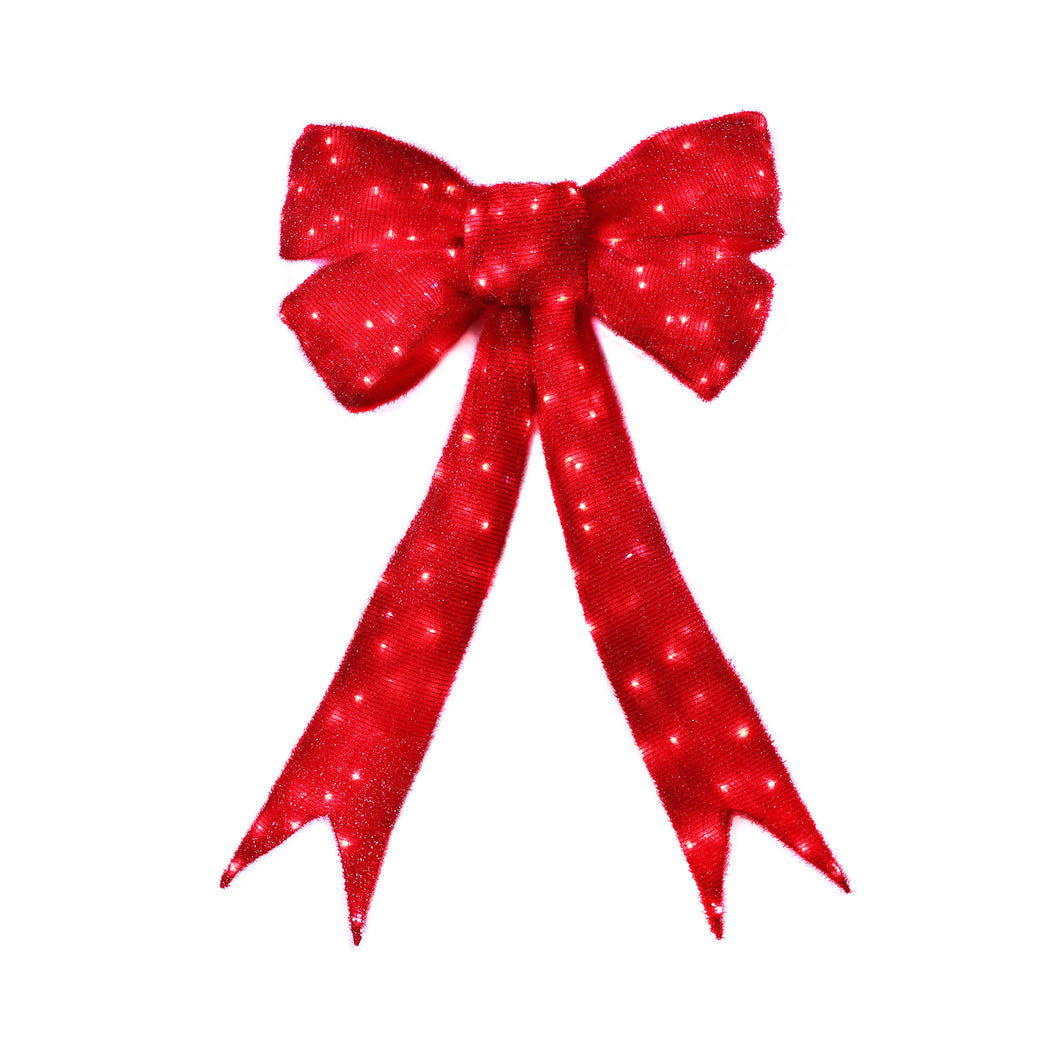 63 INCH RED LIGHTED BOW