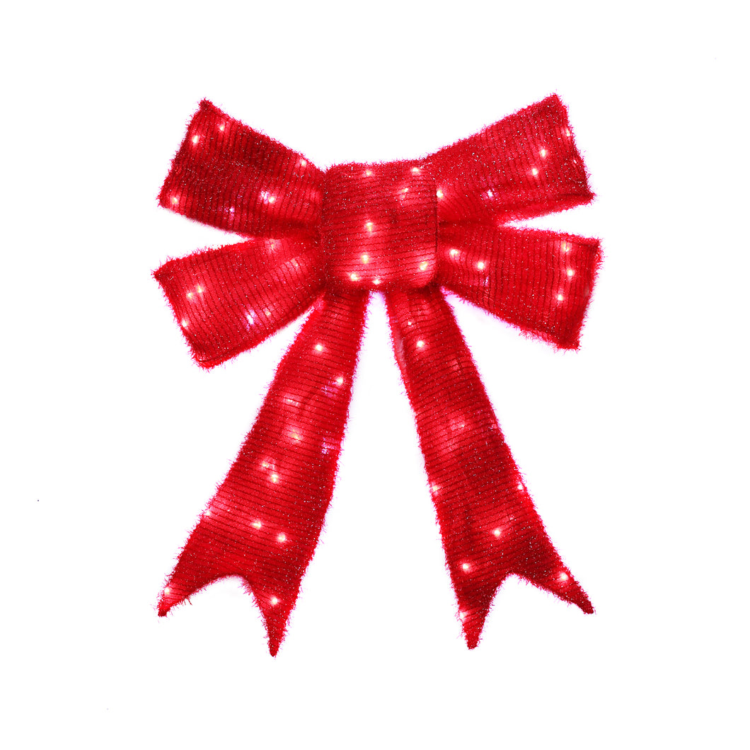 30 INCH RED LIGHTED BOW