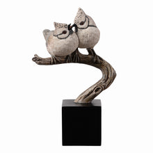 Load image into Gallery viewer, 53008-B - Couple Crested Tit On Branch Lifelike Bird Resin Home Tabletop Decor
