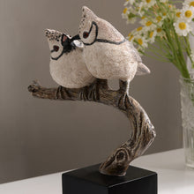 Load image into Gallery viewer, 53008-B - Couple Crested Tit On Branch Lifelike Bird Resin Home Tabletop Decor
