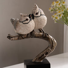 Load image into Gallery viewer, 53008-B - Couple Crested Tit On Branch Lifelike Bird Resin Home Tabletop Decor
