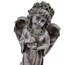 Load image into Gallery viewer, 75583-GY - ANGEL CHILD STANDING HOLDING BIRD
