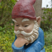 Load image into Gallery viewer, 75616-07 - Blue Muse: Pensive Polyresin Thinking Gnome Figurine
