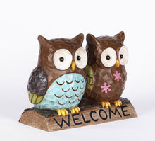 Load image into Gallery viewer, 75618-E - OWL COUPLE W/WELCOME SIGN (HI-LINE EXCLUSIVE)
