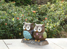 Load image into Gallery viewer, 75618-E - OWL COUPLE W/WELCOME SIGN (HI-LINE EXCLUSIVE)
