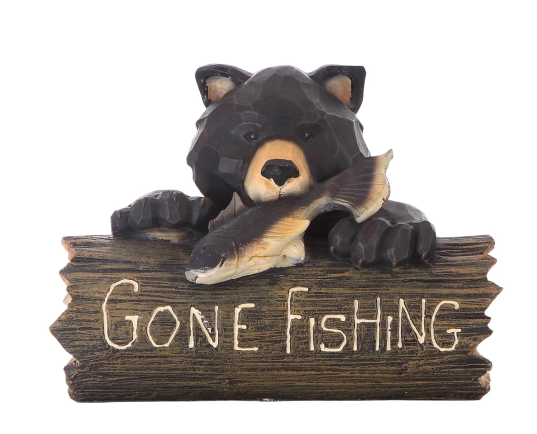 BEAR W/GONE FISHING SIGN