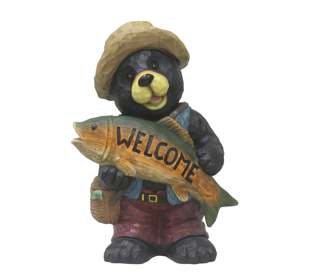 BEAR WITH WELCOME SIGN