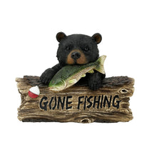 Load image into Gallery viewer, Black Bear W/Gone Fishing Sign
