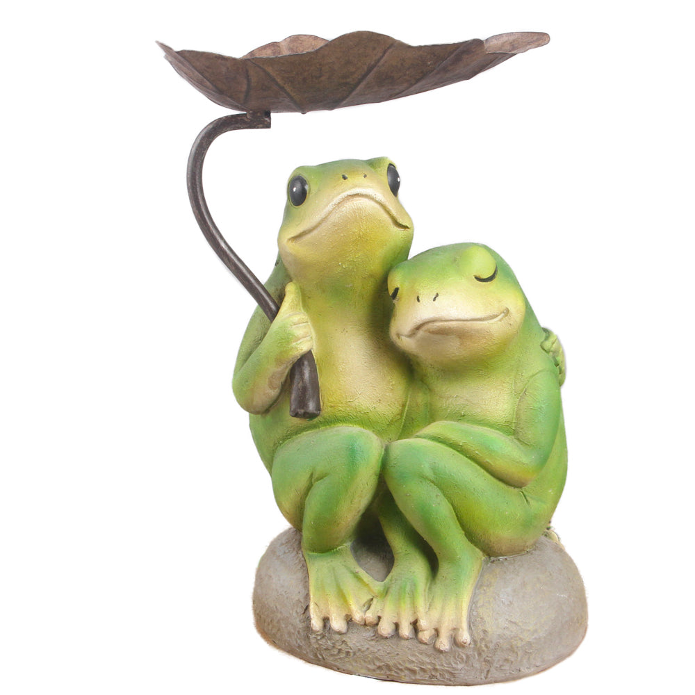 75627-A - FROG COUPLE UNDER UMBRELLA