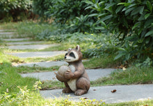 Load image into Gallery viewer, 75638-B - RACCOON-STACKING BY TREE TRUNK W/WELCOME SIGN (HI-LINE)
