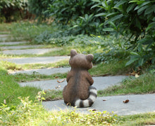 Load image into Gallery viewer, 75638-B - RACCOON-STACKING BY TREE TRUNK W/WELCOME SIGN (HI-LINE)
