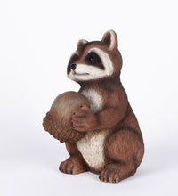 Load image into Gallery viewer, 75638-B - RACCOON-STACKING BY TREE TRUNK W/WELCOME SIGN (HI-LINE)
