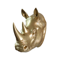 Load image into Gallery viewer, 75642-B-GD - Rhinoceros Head Wall Mount Art Gold Color
