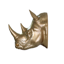 Load image into Gallery viewer, 75642-B-GD - Rhinoceros Head Wall Mount Art Gold Color
