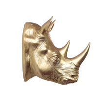 Load image into Gallery viewer, 75642-B-GD - Rhinoceros Head Wall Mount Art Gold Color
