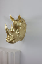 Load image into Gallery viewer, 75642-B-GD - Rhinoceros Head Wall Mount Art Gold Color
