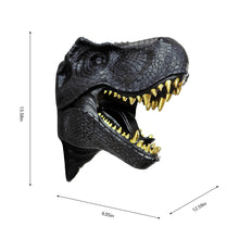 Load image into Gallery viewer, 75642-C-BK - Dinosaur Head Sculpture Black Color Wall Mounted Ornament
