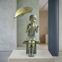Load image into Gallery viewer, Girl with Umbrella Garden Statue

