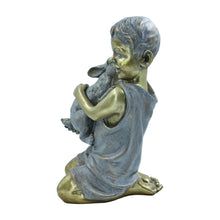 Load image into Gallery viewer, Boy with Rabbit Garden Statue

